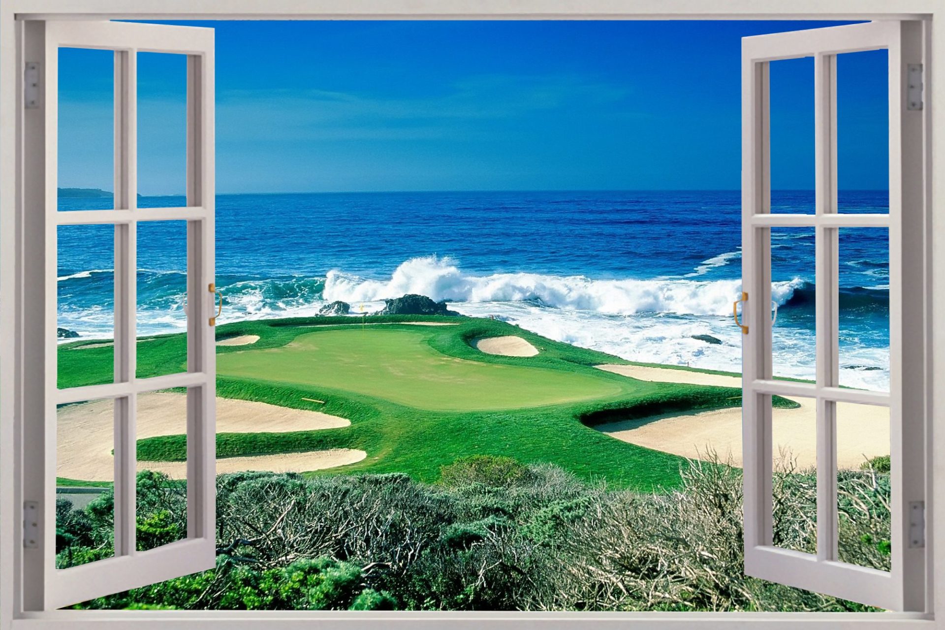 smart golfing smart working golf view out of window